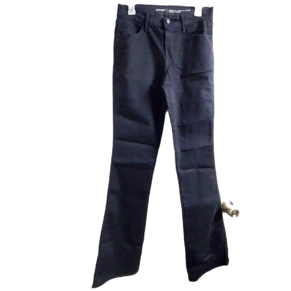 Old Navy Women's Jeans size 6 Tall Flare Black Micro Flare Leg Trend